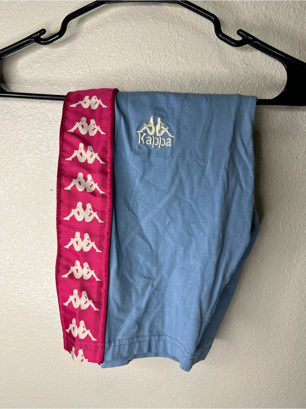 Kappa Kids Light Blue Shorts with Pink Logo Tape